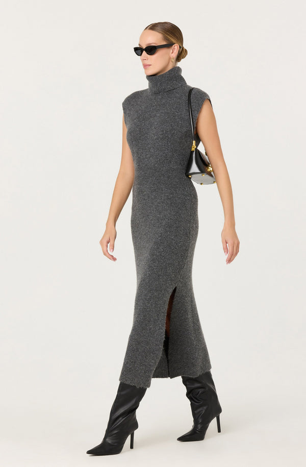 chinese dress ladies Astr The Label Roxanna Sweater Dress in Charcoal