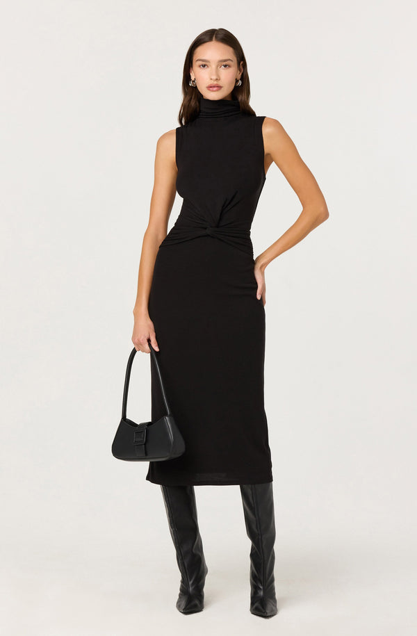 Riana Turtleneck Twist Front Maxi Dress