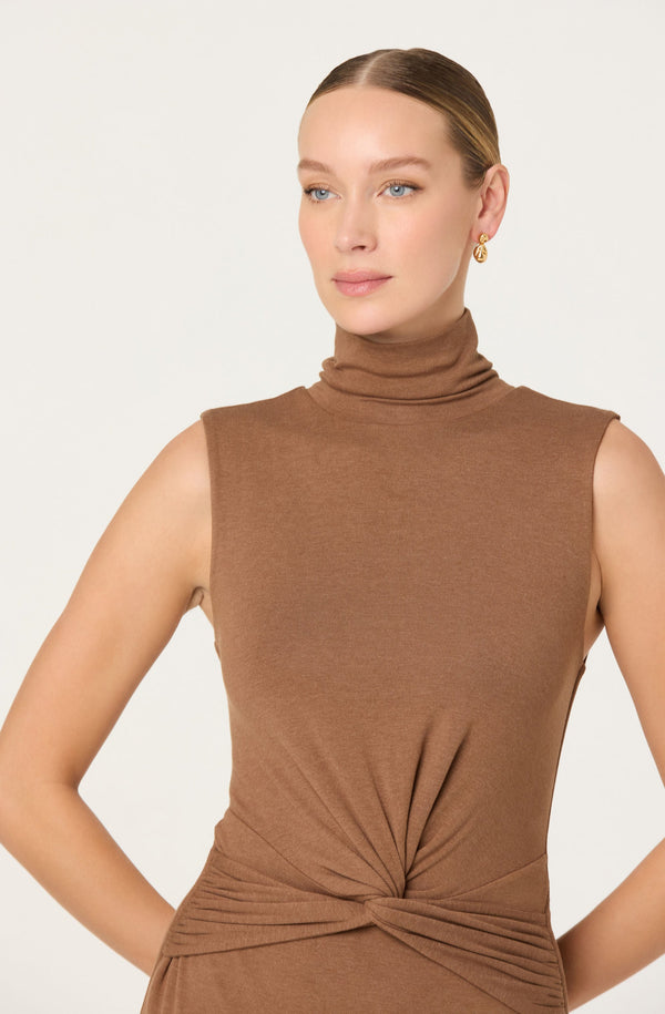 Riana Turtleneck Twist Front Maxi Dress - ASTR the Label Riana Turtleneck Twist Front Maxi Dress - ASTR the Label
