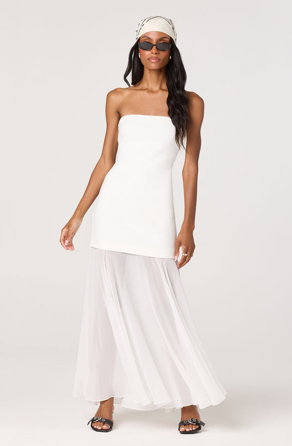 sheer white dress Astr The Label Lizet Dress