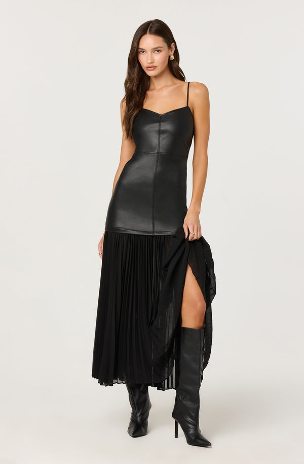 スカート IMVAL / Frill Leather Dress [BLK] IMVAL / Frill Leather Dress [BLK] - QOOZA