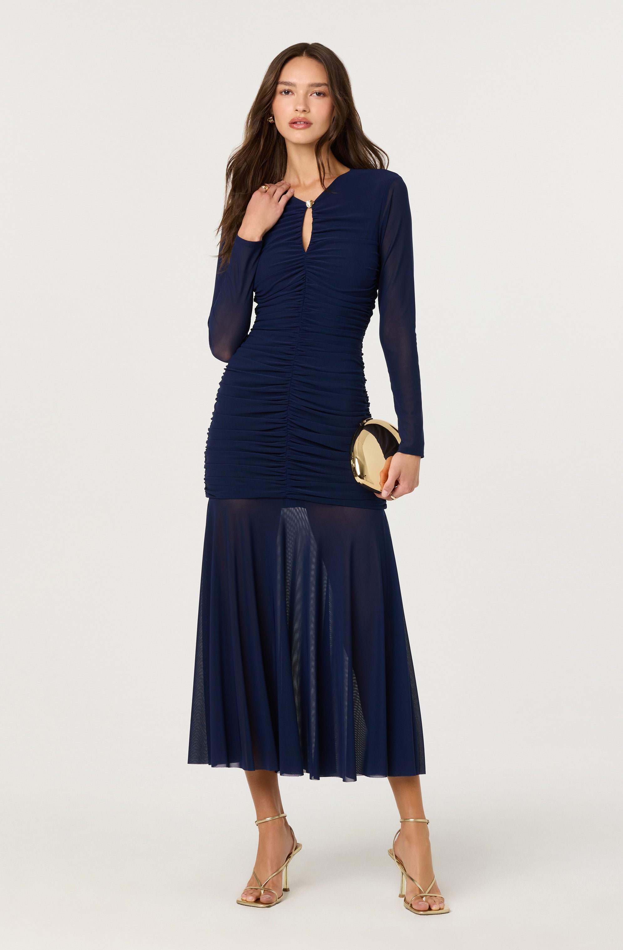 Yasmine Ruched Long Sleeve Maxi Dress thumbnail 2