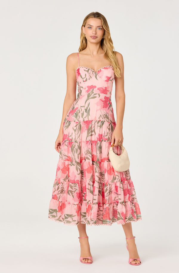 Astr The Label Women's Lianna Dress - Multi - Size XL - Pink Multi