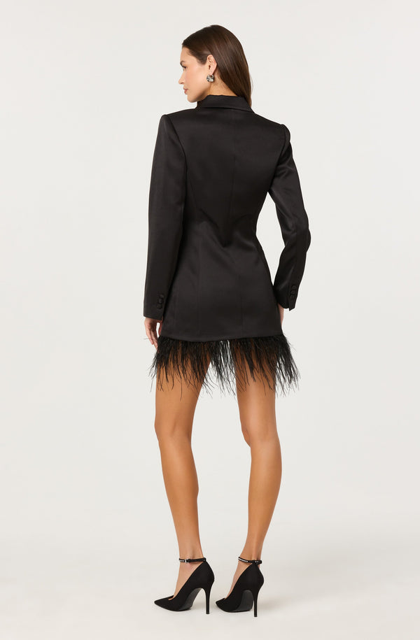 Breonna Feather Trim Blazer Dress - ASTR the Label Breonna Feather Trim Blazer Dress - ASTR the Label