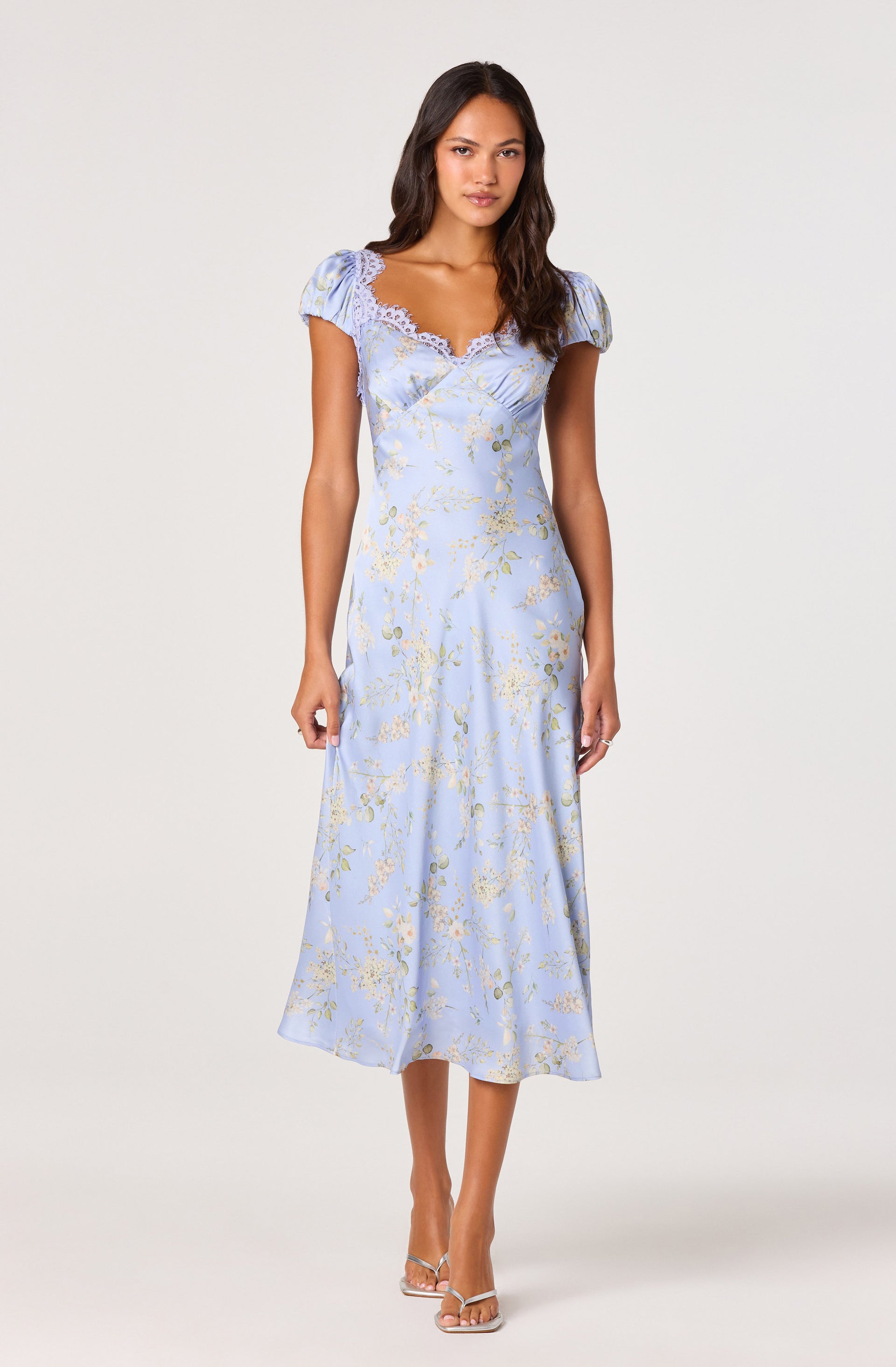 ASTR the Label | Rosalina Satin Ruffle Midi Dress ASTR the Label | Rosalina Satin Ruffle Midi Dress