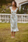 Sticky add to cart - Makaela Puff Sleeve Floral Satin Midi Dress