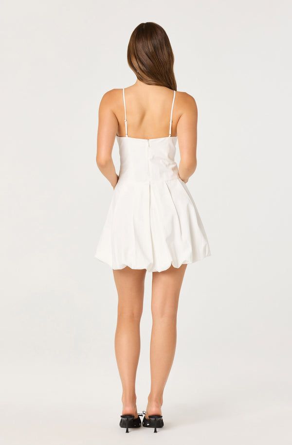 Tionna Bow-Detail Apron Neck Bubble Mini Dress - ASTR the Label Tionna Bow-Detail Apron Neck Bubble Mini Dress - ASTR the Label