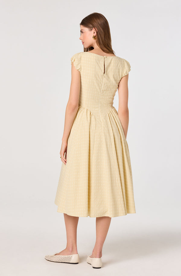 Emalee Plaid A-Line Midi Dress