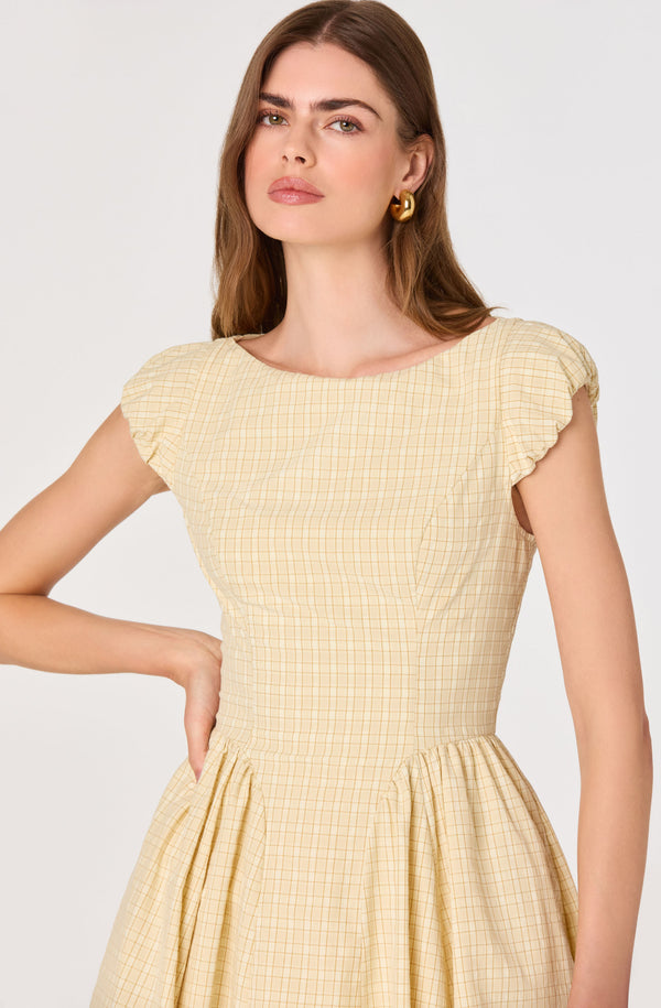 Emalee Plaid A-Line Midi Dress - ASTR the Label Emalee Plaid A-Line Midi Dress - ASTR the Label