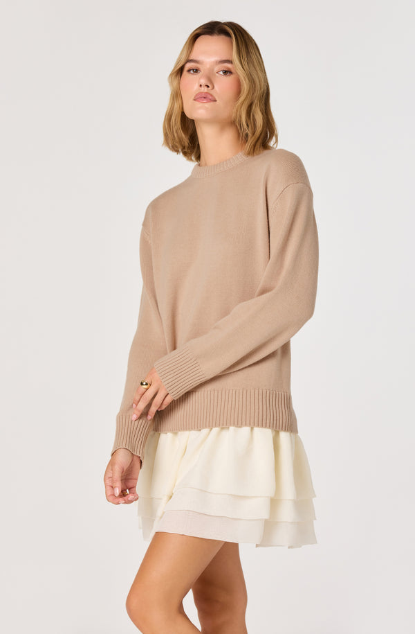Kalyn Sweater Mixed Media Mini Dress
