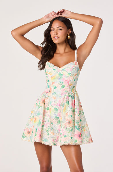 margot mini dress The Margot Mini Dress | Coral Corsica Paisley / XXL