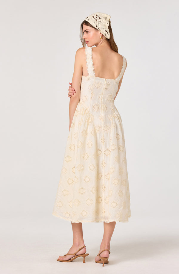 Caerwyn Eyelet Embroidery Sweetheart Midi Dress - ASTR the Label Caerwyn Eyelet Embroidery Sweetheart Midi Dress - ASTR the Label