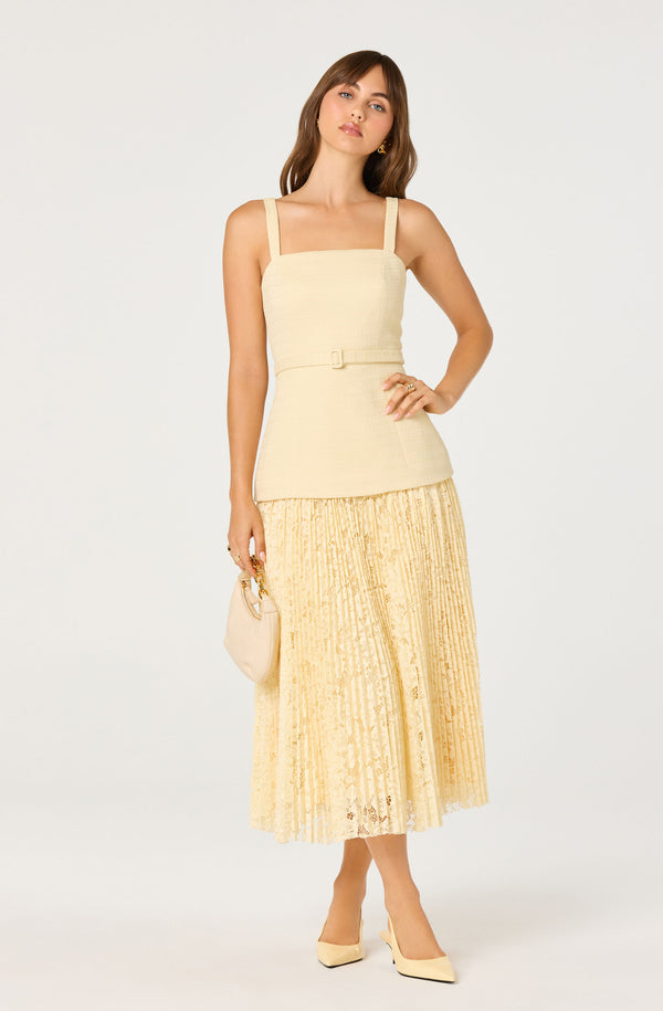 Caitlin Mixed Media Tweed Midi Dress - ASTR the Label Caitlin Mixed Media Tweed Midi Dress - ASTR the Label