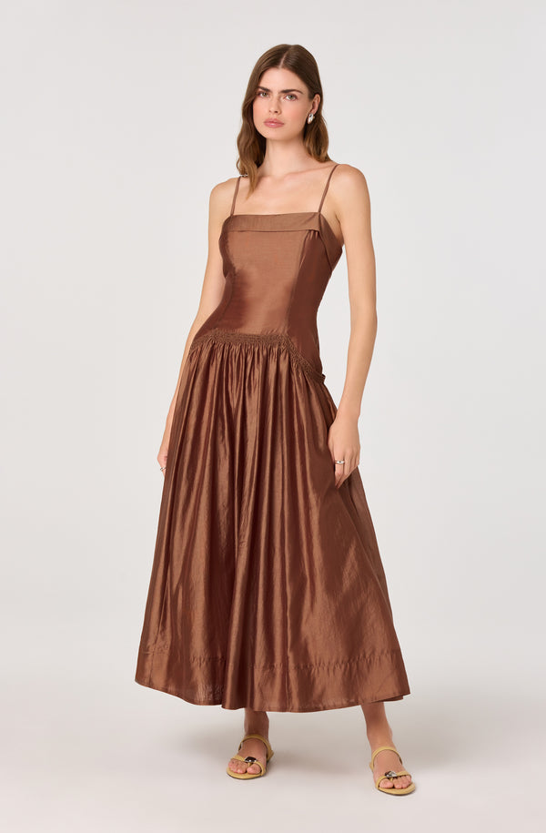 Ovina Smocked Drop-Waist Maxi Dress - ASTR the Label Ovina Smocked Drop-Waist Maxi Dress - ASTR the Label