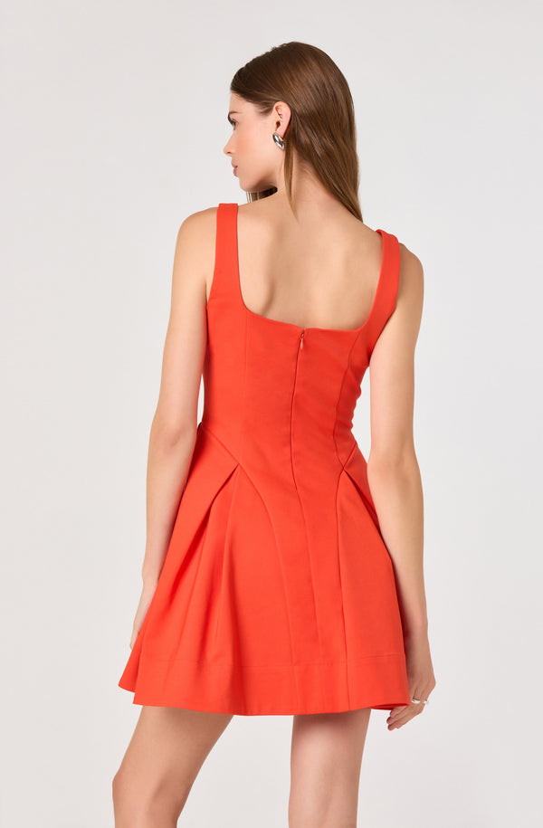 ASTR the Label | Maliyah Pleated Drop-Waist Mini Dress in Hot Red | Size M ASTR the Label | Maliyah Pleated Drop-Waist Mini Dress in Hot Red | Size M