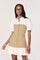 Sticky add to cart - Joseline Mixed Media Faux Layered Mini Dress