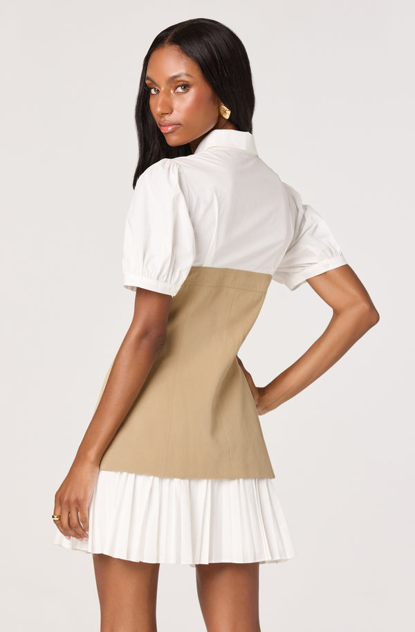 Joseline Mixed Media Faux Layered Mini Dress - ASTR the Label