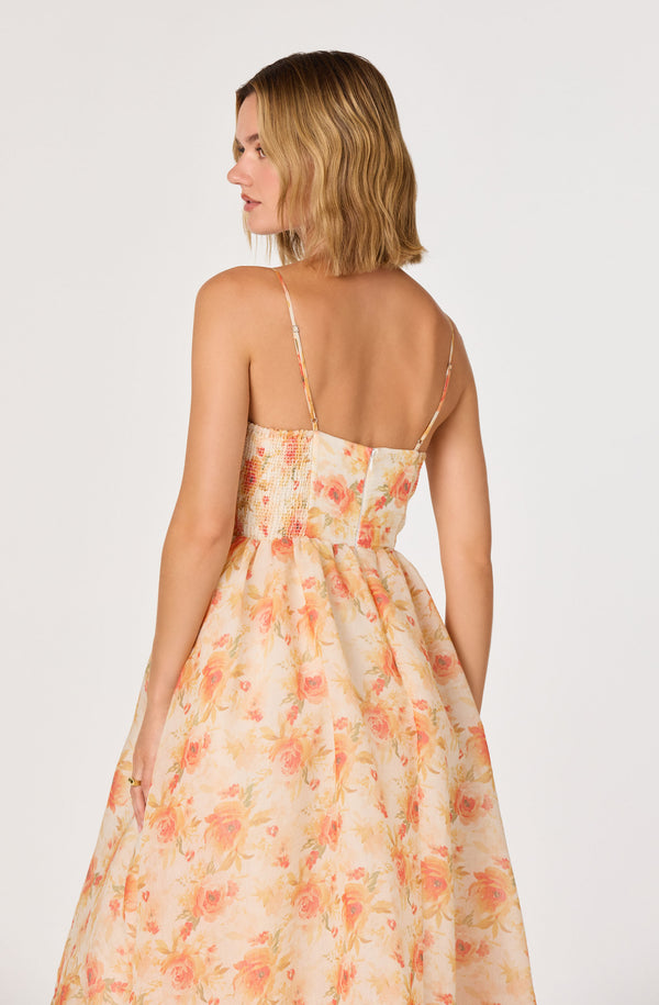 Janna Floral Plunge Midi Dress - ASTR the Label Janna Floral Plunge Midi Dress - ASTR the Label