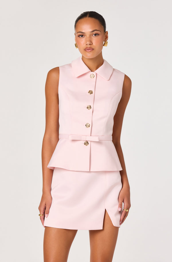 Jamia Peplum Button-Front Mini Dress - ASTR the Label Jamia Peplum Button-Front Mini Dress - ASTR the Label