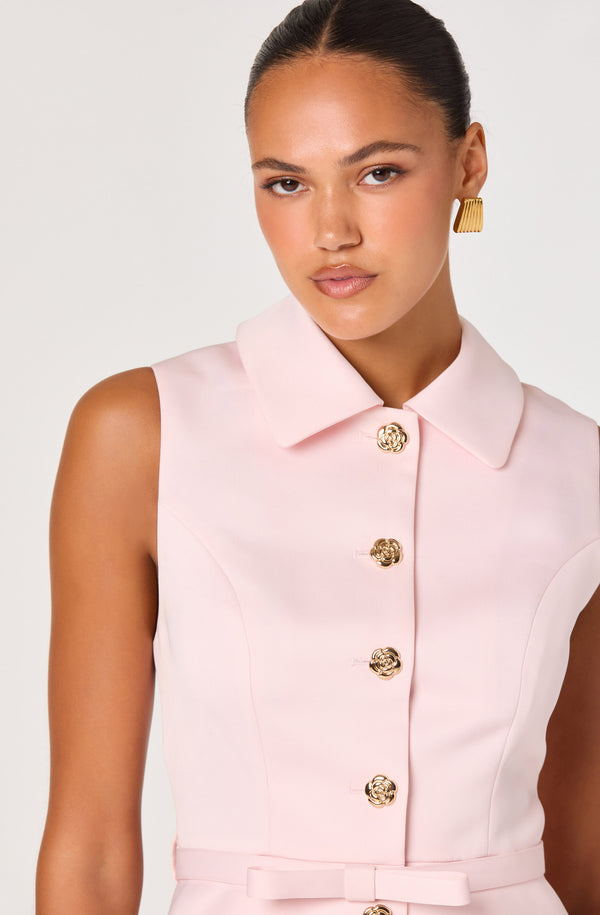 Jamia Peplum Button-Front Mini Dress - ASTR the Label Jamia Peplum Button-Front Mini Dress - ASTR the Label