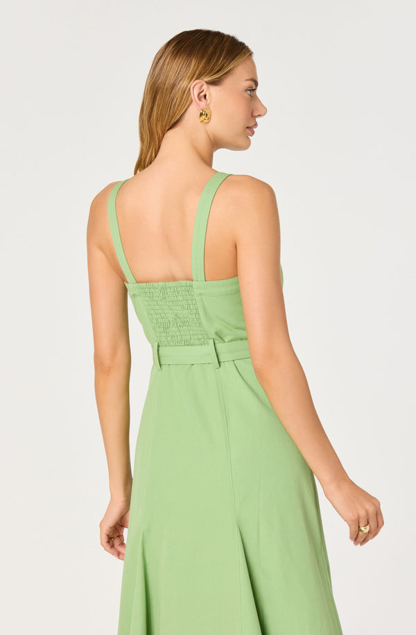 green button up midi dress Vintage Ditsy Floral Lapel Button Tea Dress | Shirt Dress main image 1