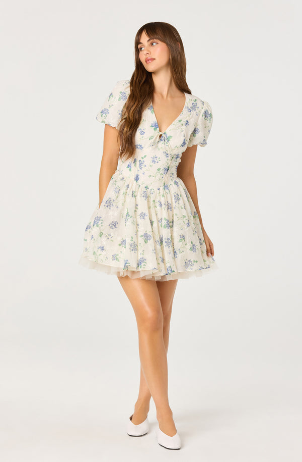 Sommer Floral Puff Sleeve Mini Dress - ASTR the Label Sommer Floral Puff Sleeve Mini Dress - ASTR the Label