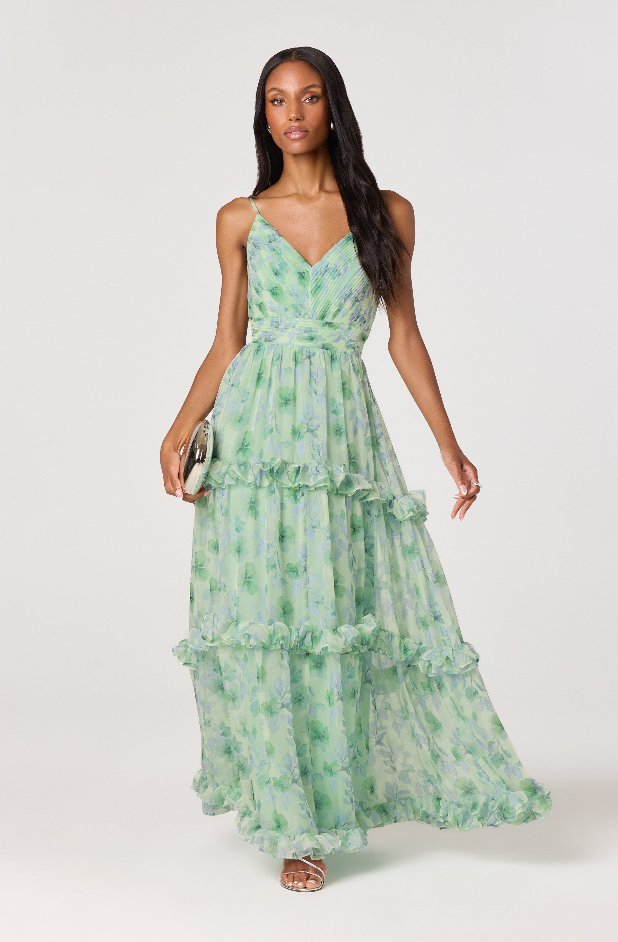 green floral dress long BTFBM Women Summer Dresses Casual Sleeveless Maxi Dresses Cute Wedding Guest Dress(Beige Flower,Small) Great for any cup size Green Floral Dresses: Light Green,