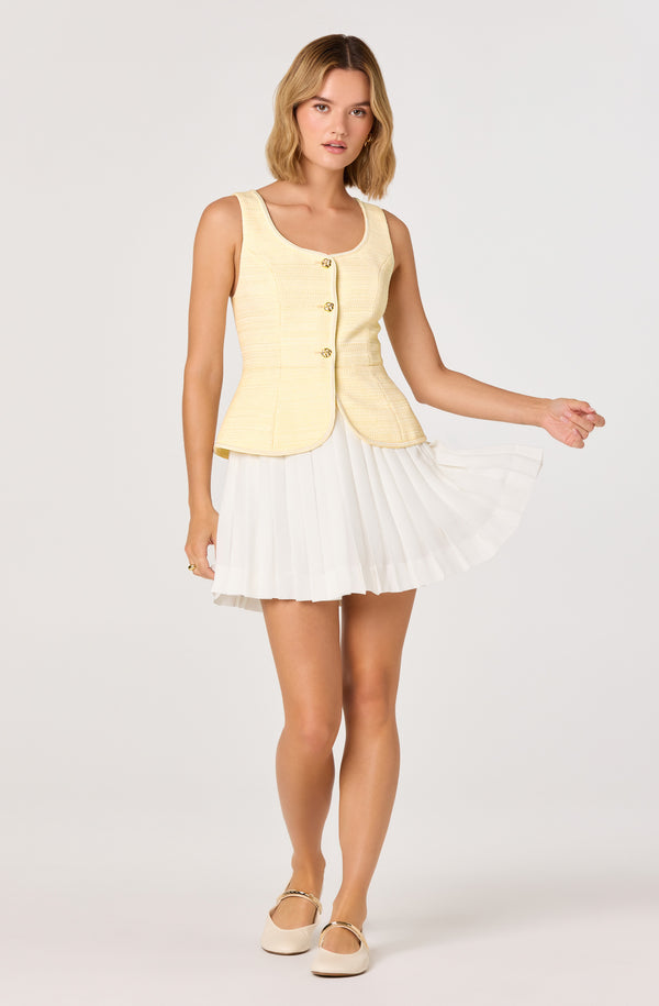 ASTR the Label Sheridan Dress | White/Yellow | Size M | Shopbop