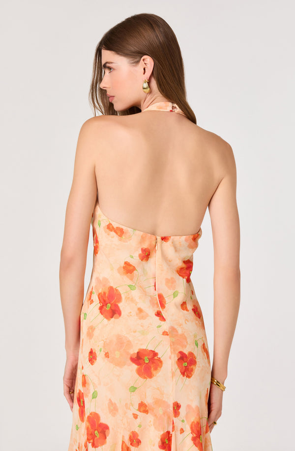 Yasmeen Floral Halter Godet Maxi Dress - ASTR the Label
