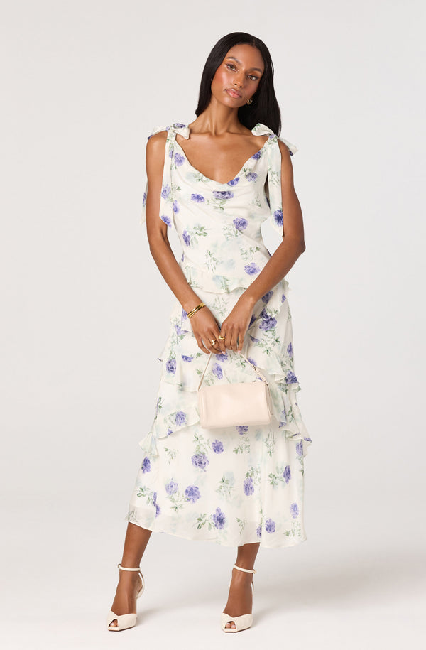 Astr the Label Women's Fen Ruffled Scoop Neck Dress - White