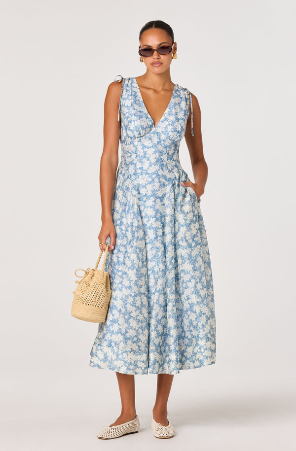 Emmery Floral Wrap Midi Dress
