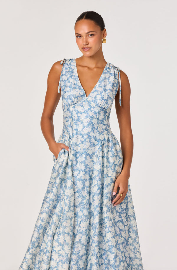 Emmery Floral Wrap Midi Dress - ASTR the Label Emmery Floral Wrap Midi Dress - ASTR the Label