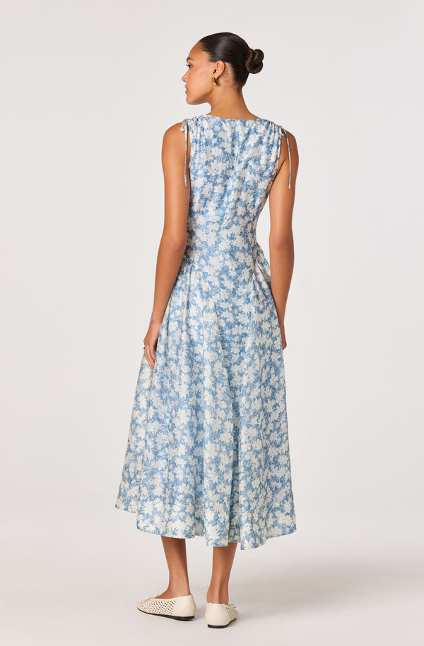 ASTR Women's Emmery Floral Dress - Blue - Casual dresses ASTR Women's Emmery Floral Dress - Blue - Casual dresses