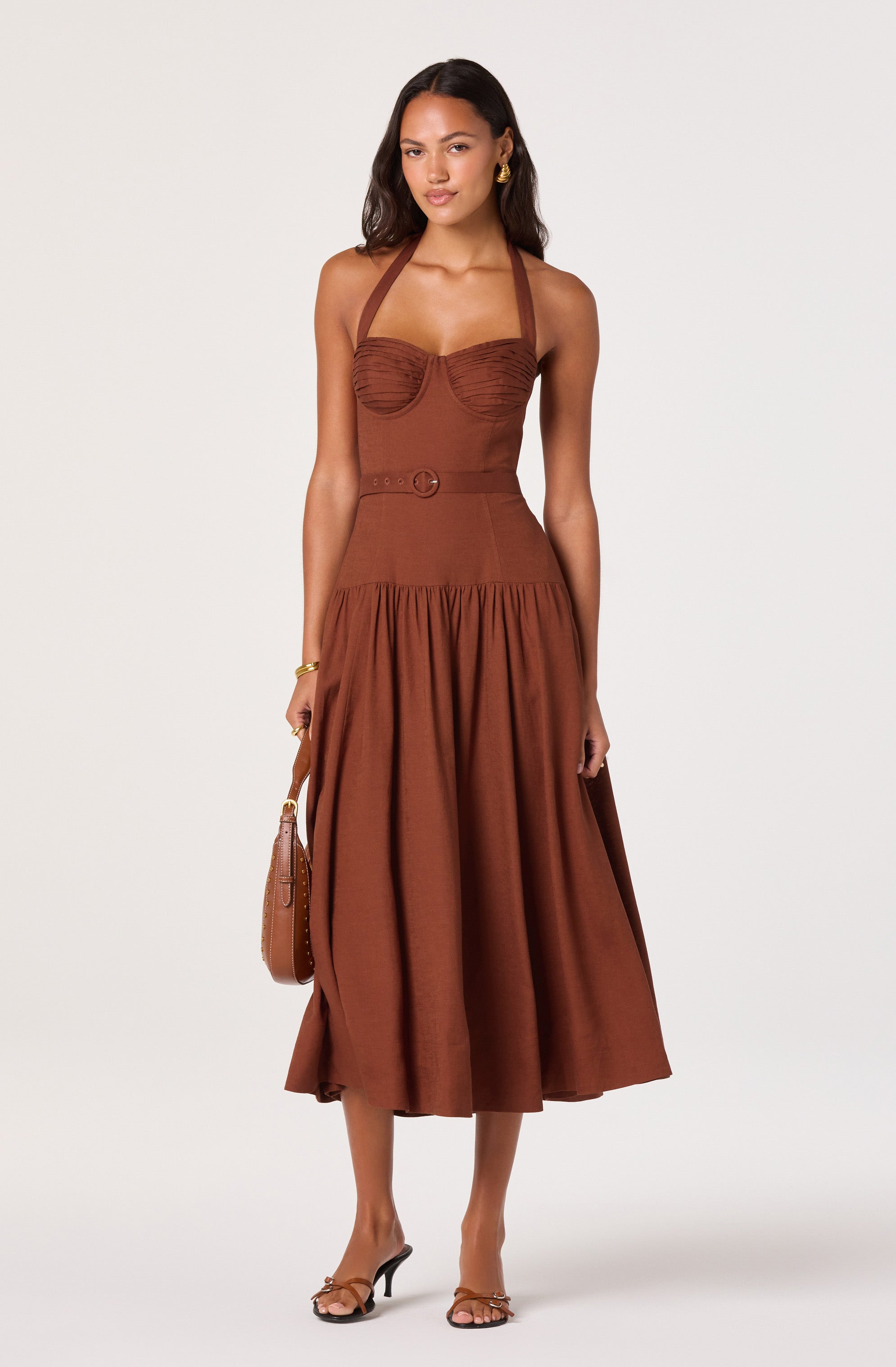 Katinka Belted Halter Midi Dress