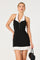 Sticky add to cart - Casandra Collared Halter Faux-Layer Mini Dress