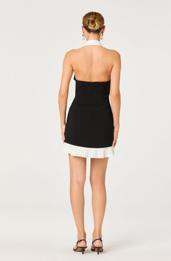 Casandra Collared Halter Faux-Layer Mini Dress - ASTR the Label Casandra Collared Halter Faux-Layer Mini Dress - ASTR the Label