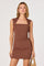 Sticky add to cart - Zatanna Knit Ruched Square-Neck Mini Dress