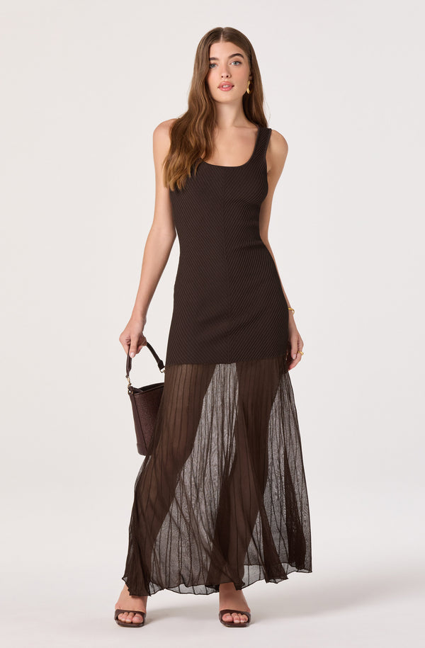 ASTR the Label Glena Maxi Dress | Brown | Size M