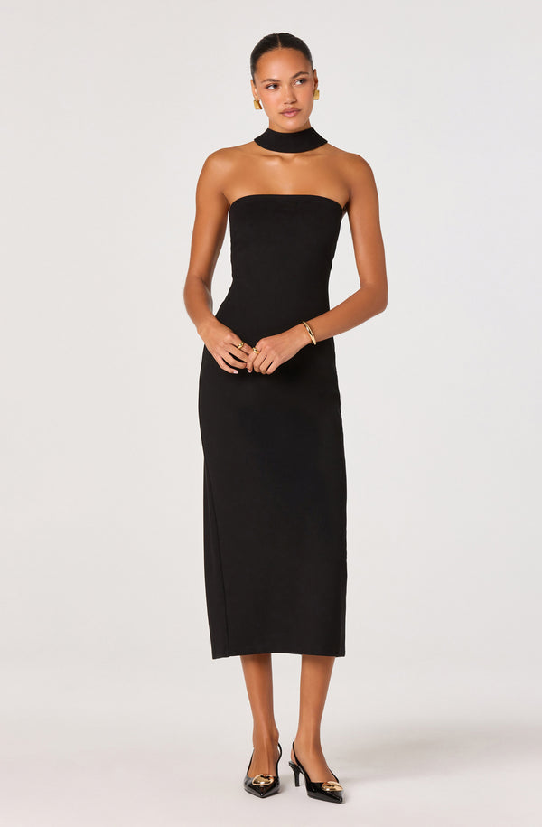 Thiala Knit Reverse Halter Midi Dress - ASTR the Label Thiala Knit Reverse Halter Midi Dress - ASTR the Label