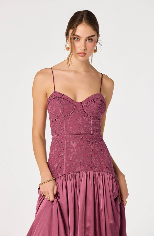 Kaylani Lace Bustier Maxi Dress - ASTR the Label