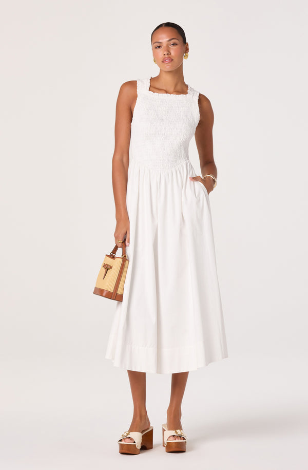 knee length dresses for ladies Hollie Smocked Midi Dress