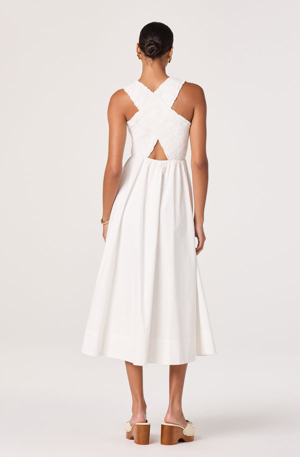 ASTR the Label | Hollie Smocked Midi Dress in White ASTR the Label | Hollie Smocked Midi Dress in White