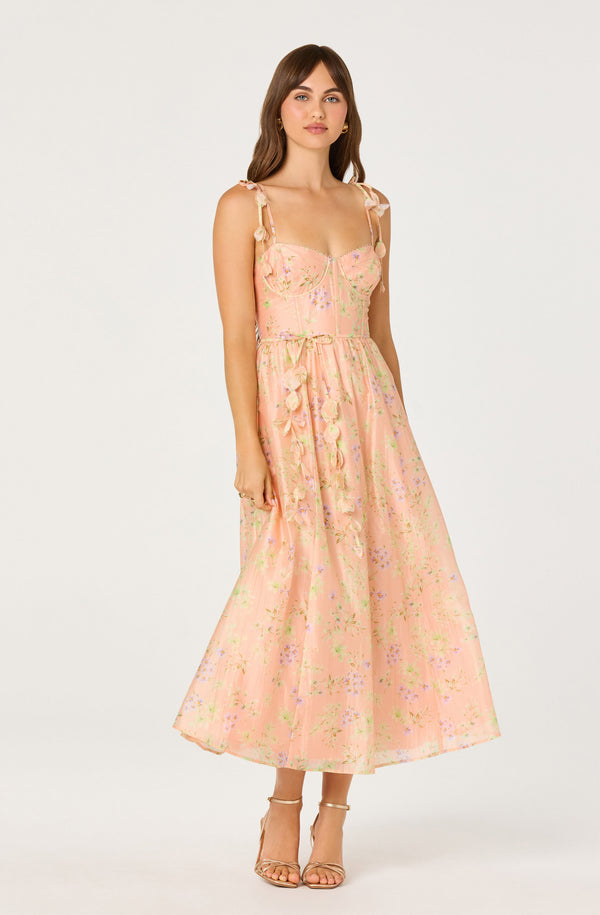 Astr The Label Women's Halcyon Dress - Orange - Size XS - Peach Floral Astr The Label Women's Halcyon Dress - Orange - Size XS - Peach Floral