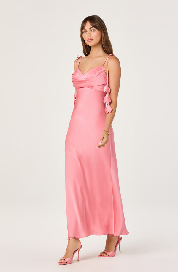 Astr The Label | Hera Satin Maxi Dress in Coral | Size S Astr The Label | Hera Satin Maxi Dress in Coral | Size S