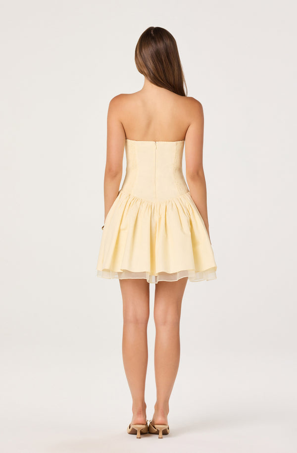 Bijou Strapless Linen Mini Dress