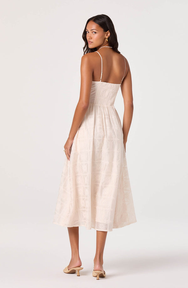Aubrey Eyelet Embroidered Sweetheart Midi Dress - ASTR the Label
