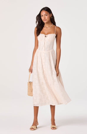 astr the label lace midi dress rose gold ASTR the Label Lace A Line Midi Rose Gold- Large