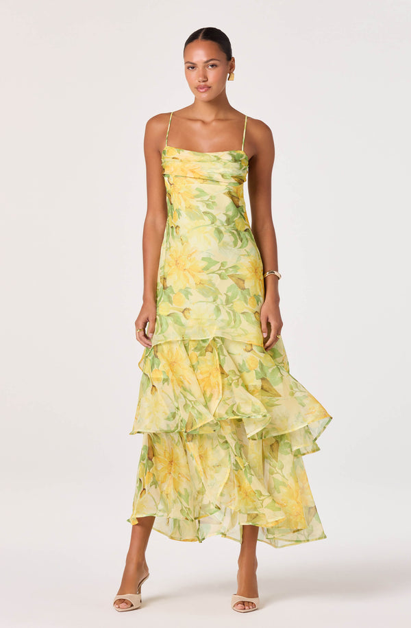 Alison Floral Tiered Drop-Waist Maxi Dress - ASTR the Label