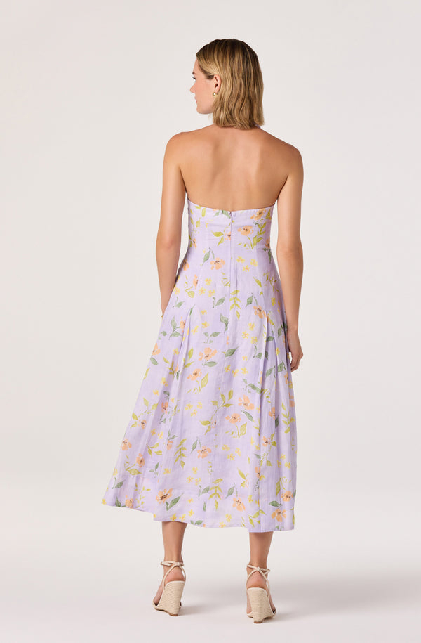 ASTR the Label | Jesenia Halter Floral Midi Dress in Purple Floral | Size XS ASTR the Label | Jesenia Halter Floral Midi Dress in Purple Floral | Size XS