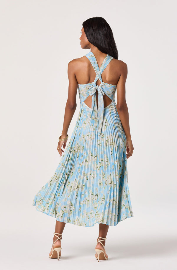 Women's ASTR The Label Samantha Midi Dress Medium Blue Floral Women's ASTR The Label Samantha Midi Dress Medium Blue Floral